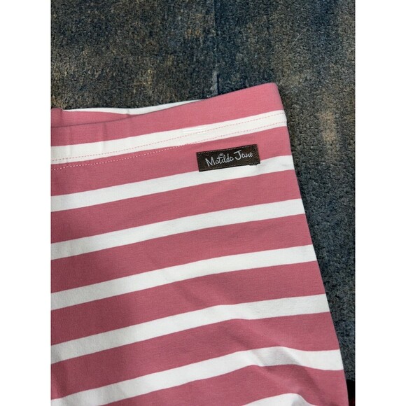 Matilda Jane Girls Size 14 Bonnie Striped Ruffle Trim Shorties! Ruched Sides! - Picture 2 of 6